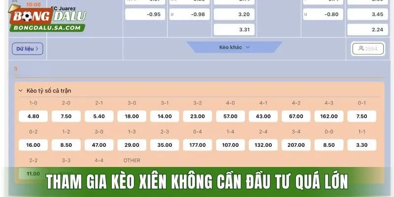 Tham gia kèo xiên không cần đầu tư quá lớn