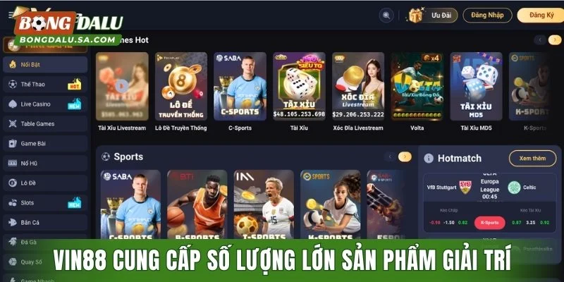 VIN88 cung cấp số lượng lớn sản phẩm giải trí