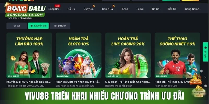 VIVU88 triển khai nhiều chương trình ưu đãi